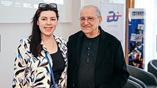 Ryszard Horowitz i autorka, w Ambasadzie Polski w Brukseli