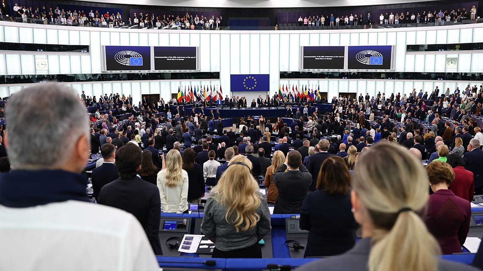 European lawmakers and the audience at the European Parliament in Strasbourg, 7 May 2025