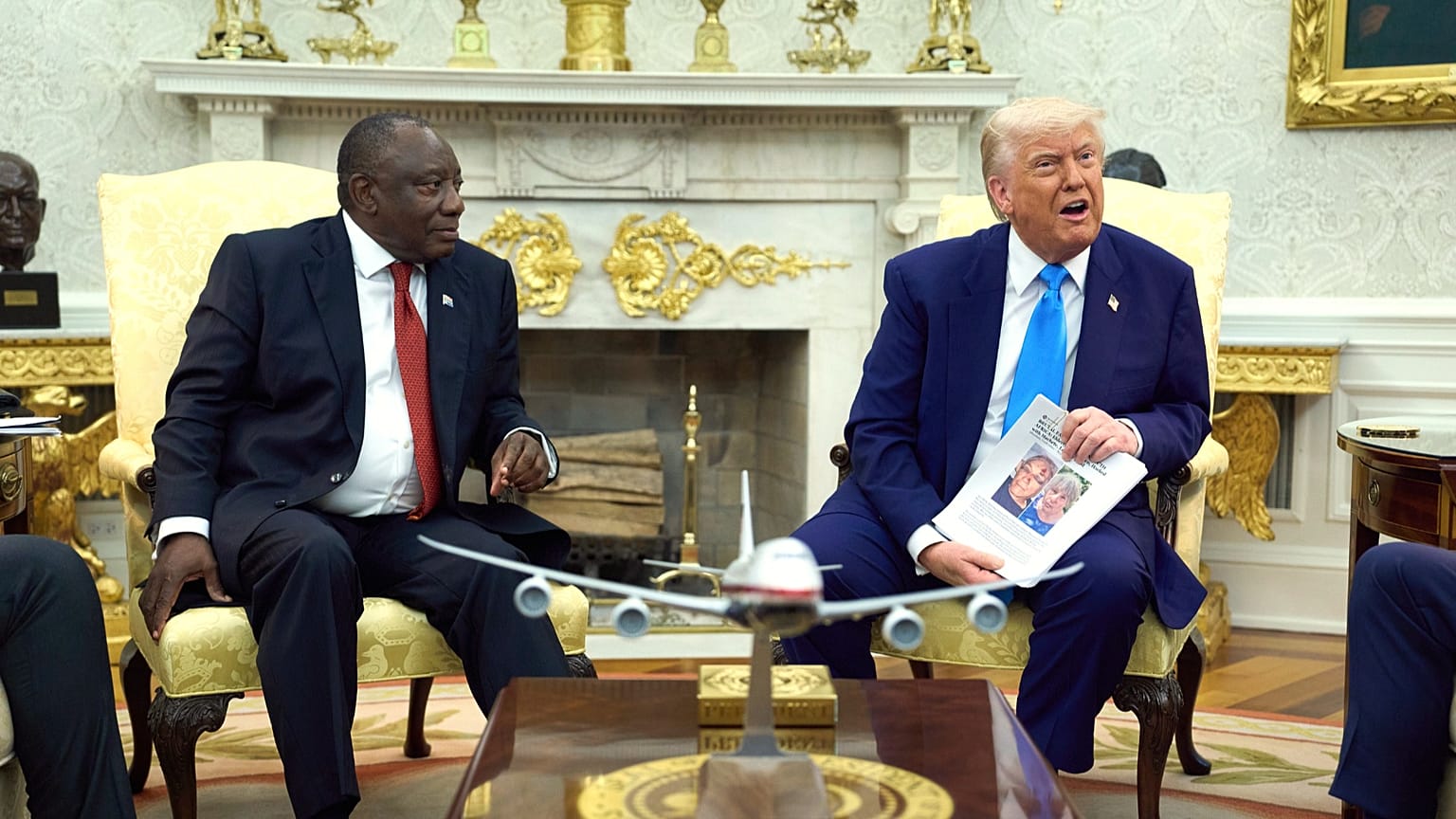 US-Präsident Donald Trump mit seinem südafrikanischen Amtskollegen Cyril Ramaphosa.