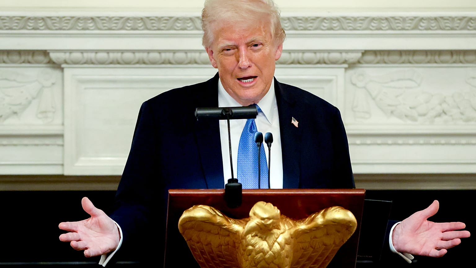 Donald Trump a washingtoni Fehér Házban 2025. május 19-én