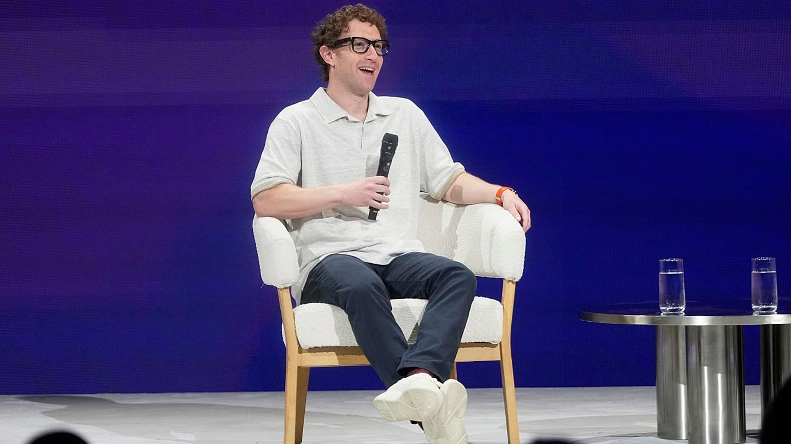 Meta CEO Mark Zuckerberg speaks at LlamaCon 2025, an AI developer conference.