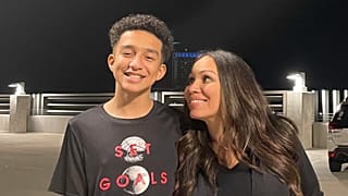 Megan Garcia stands with her late son, Sewell Setzer III.