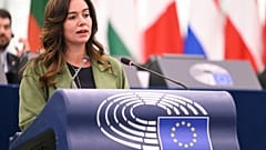 Sarah Knafo speaking at a European Parliament plenary session.