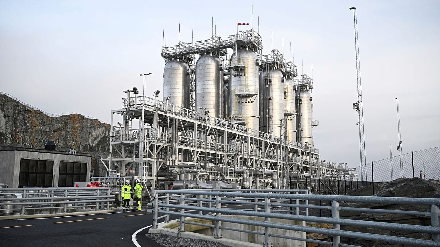 Las instalaciones de captura y almacenamiento de carbono Northern Lights en Bergen (Noruega), 16 de diciembre de 2024.