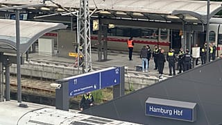 La Policía en la escena de un apuñalamiento en la Estación Central de Hamburgo en Hamburgo, Alemania, viernes, 23 de mayo de 2025.