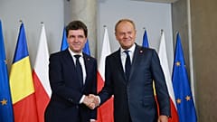 Rumuński prezydent-elekt Nicusor Dan z wizytą u premiera Polski Donalda Trzaskowskiego, Warszawa, 25.05.2025