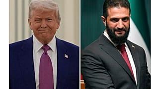 الرئيس الأمريكي دونالد ترامب ورئيس سوريا للمرحلة الانتقالية أحمد الشرع