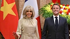 Der französische Präsident Emmanuel Macron ist mit seiner Frau auf Staatsbesuch in Vietnam. 25. Mai 2025.