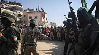 A Hamász és az Iszlám Dzsihád terroristái a gázai Hán Juniszban
