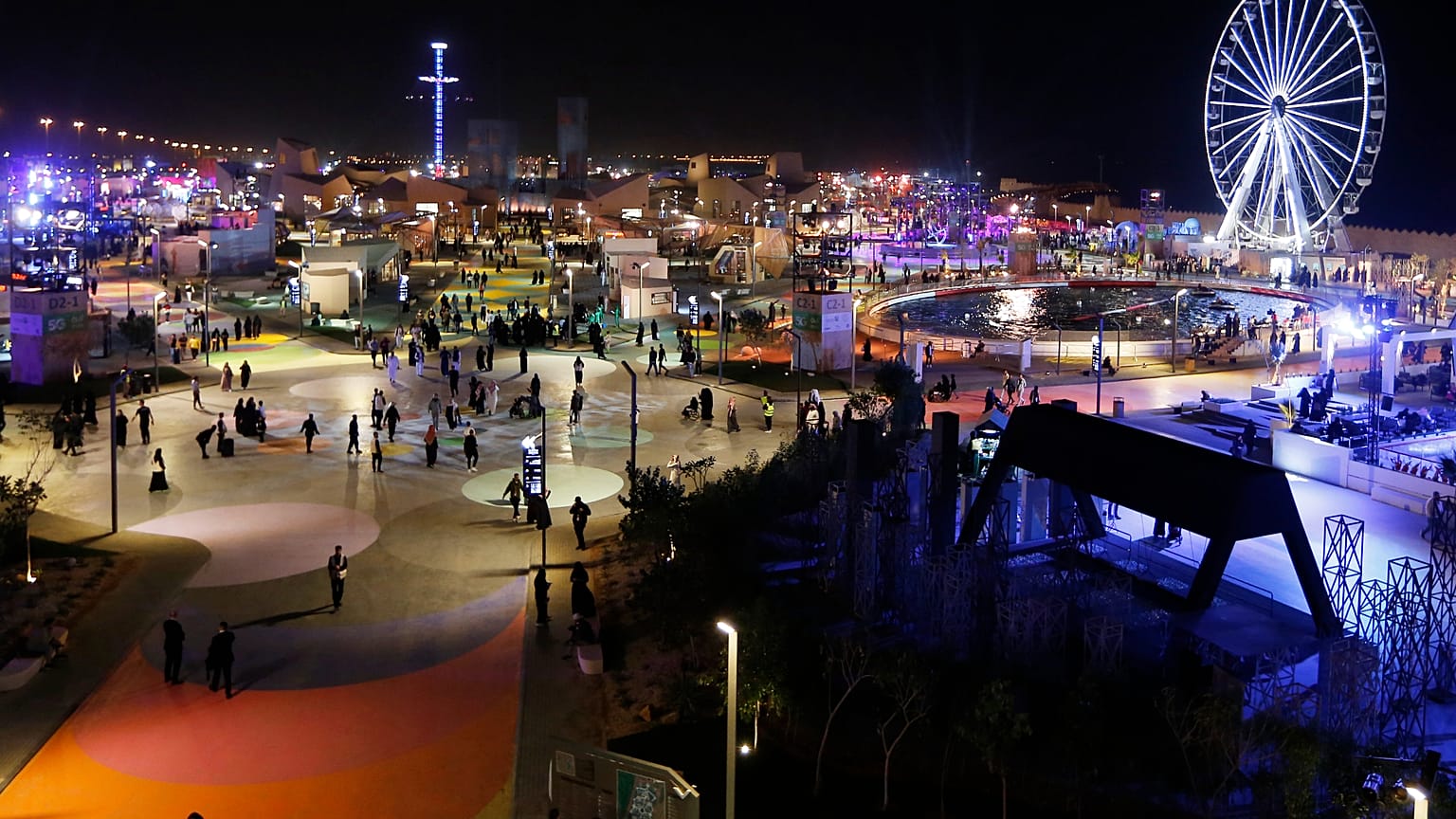 صورة لمتنزه واحة الدرعية الترفيهي في الدرعية بضواحي الرياض، المملكة العربية السعودية بتاريخ 13 ديسمبر 2019