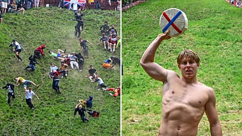The best pictures from this year's Cheese Rolling contest 