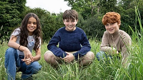 From left, Arabella Stanton, Dominic McLaughlin and Alastair Stout, who will play Hermione Granger, Harry Potter and Ron Weasley in the HBO series 'Harry Potter'.