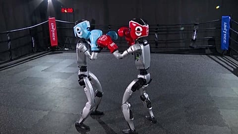 SCREENSHOT - AI Strategist vince il primo campionato mondiale di lotta tra robot umanoidi in Cina