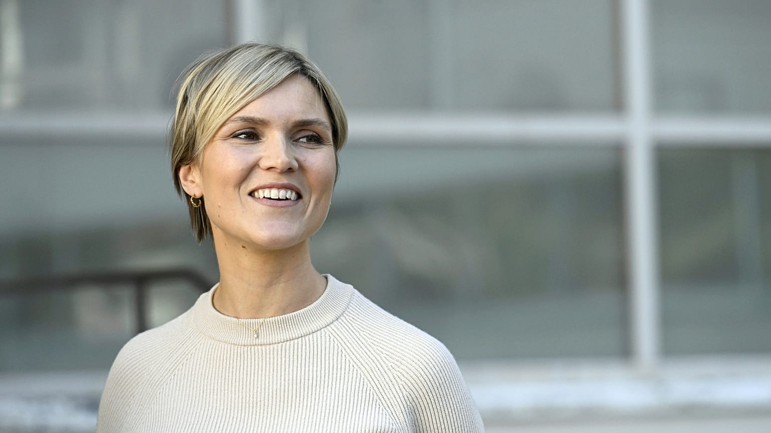 Icelandic Prime Minister Kristrun Frostadottir at the Paimio Sanatorium in Paimio, Finland, May 26, 2025.