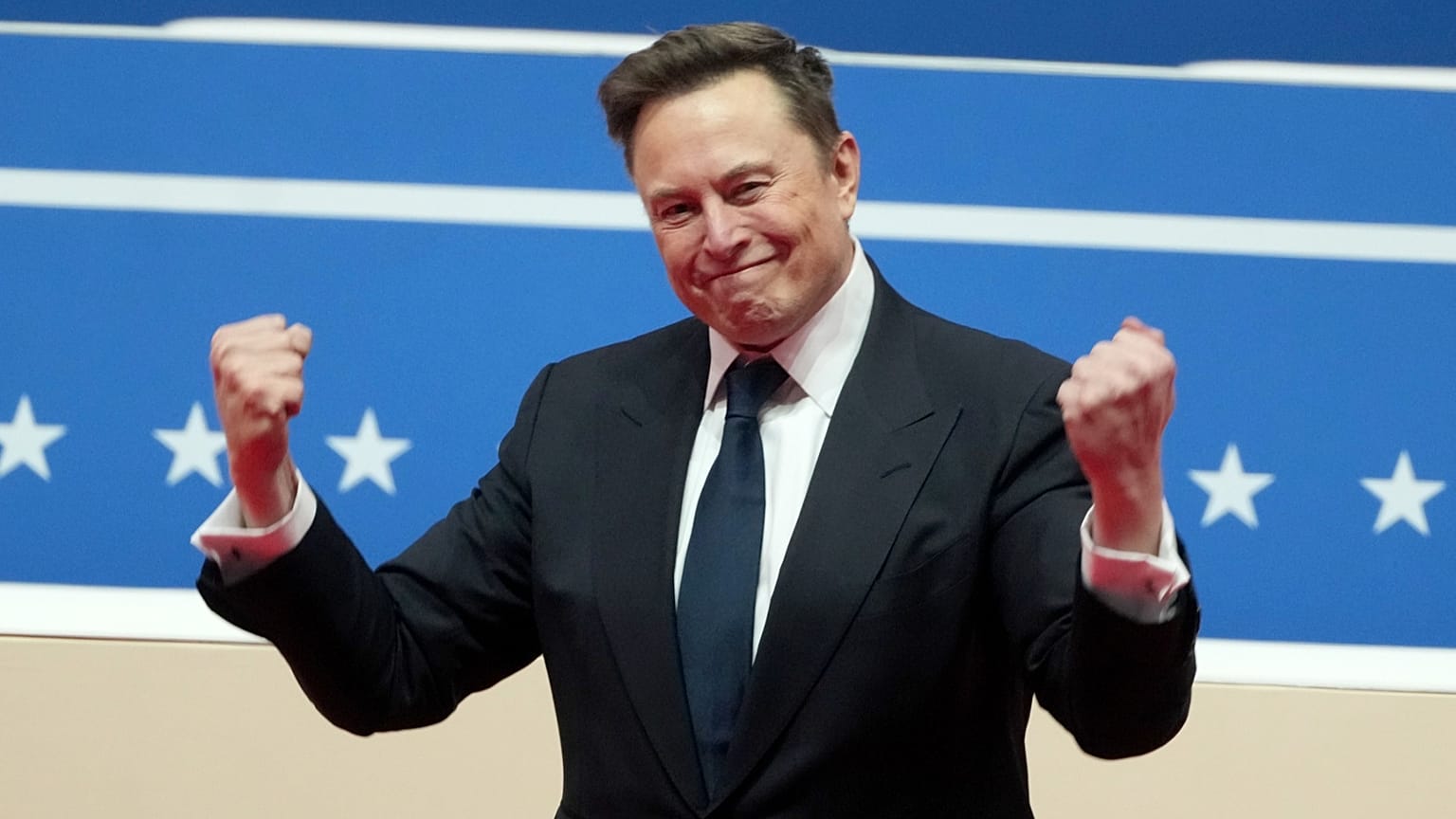 FILE: Elon Musk arrives to speak at an indoor Presidential Inauguration parade event in Washington, 20 January 2025