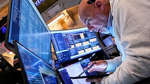 Trader Vincent Napolitano works on the floor of the New York Stock Exchange, Tuesday, May 27, 2025.