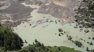 Der Ort Blatten im Lötschental nach dem Bergsturz