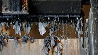 Máquinas utilizadas para remover o lixo dos esgotos brutos no Orange County Sanitation District, a 19 de novembro de 2007, em Fountain Valley, Califórnia.