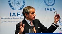 Rafael Mariano Grossi, der Generaldirektor der Internationalen Atomenergie-Organisation, spricht am Mittwoch, 28. Mai 2025, zu Journalisten in der Agentur in Wien, Österreich.