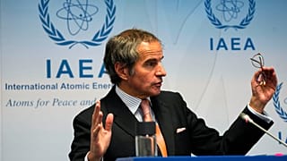 Rafael Mariano Grossi, der Generaldirektor der Internationalen Atomenergie-Organisation, spricht am Mittwoch, 28. Mai 2025, zu Journalisten in der Agentur in Wien, Österreich.