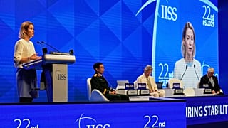 La Alta Representante de la UE para Asuntos Exteriores y Política de Seguridad, Kaja Kallas, habla durante la cumbre del Diálogo de Shangri-La en Singapur, 31.05.2025.