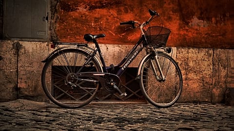 A bicycle on a street in Rome