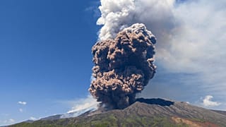 Smoke billows from Mount Etna volcano, Italy, Monday, June 2, 2025