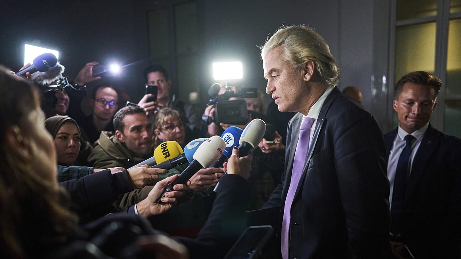 Geert Wilders, a jobboldali-populista PVV elnöke tavaly Hágában