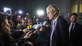 Geert Wilders, a jobboldali-populista PVV elnöke tavaly Hágában