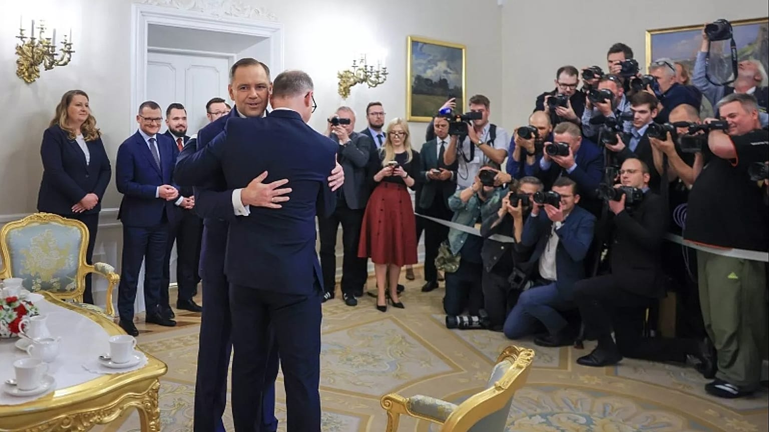 Spotkanie Andrzeja Dudy i Karola Nawrockiego w Pałącu Prezydenckim, 3.06.2025 r.