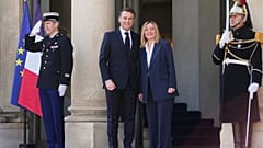 Der französische Präsident Emmanuel Macron mit Premierministerin Giorgia Meloni im Elysée-Palast in Paris im vergangenen März
