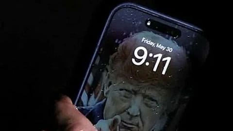 Why is Donald Trump's phone lock screen going viral online? 