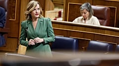 Pilar Alegría, portavoz del Gobierno, en una sesión plenaria del pasado 28 de mayo de 2025.