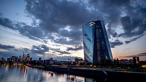 The European Central Bank is pictured in Frankfurt, Germany, Wednesday, July 26, 2023. 