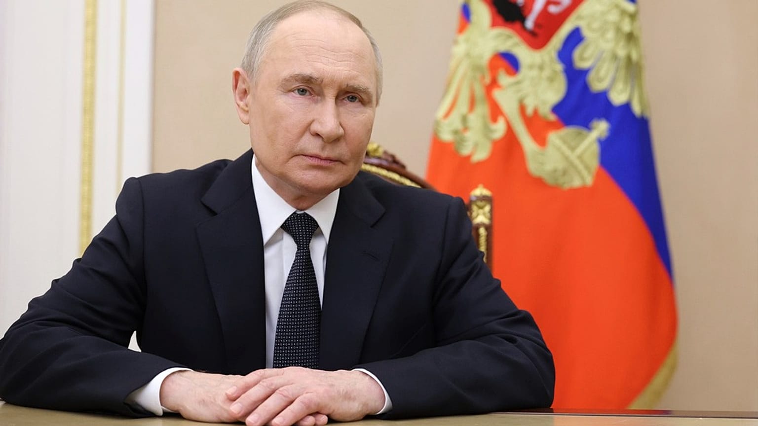 Vladimir Poutine au Kremlin, Moscou, le 28 mai 2025.