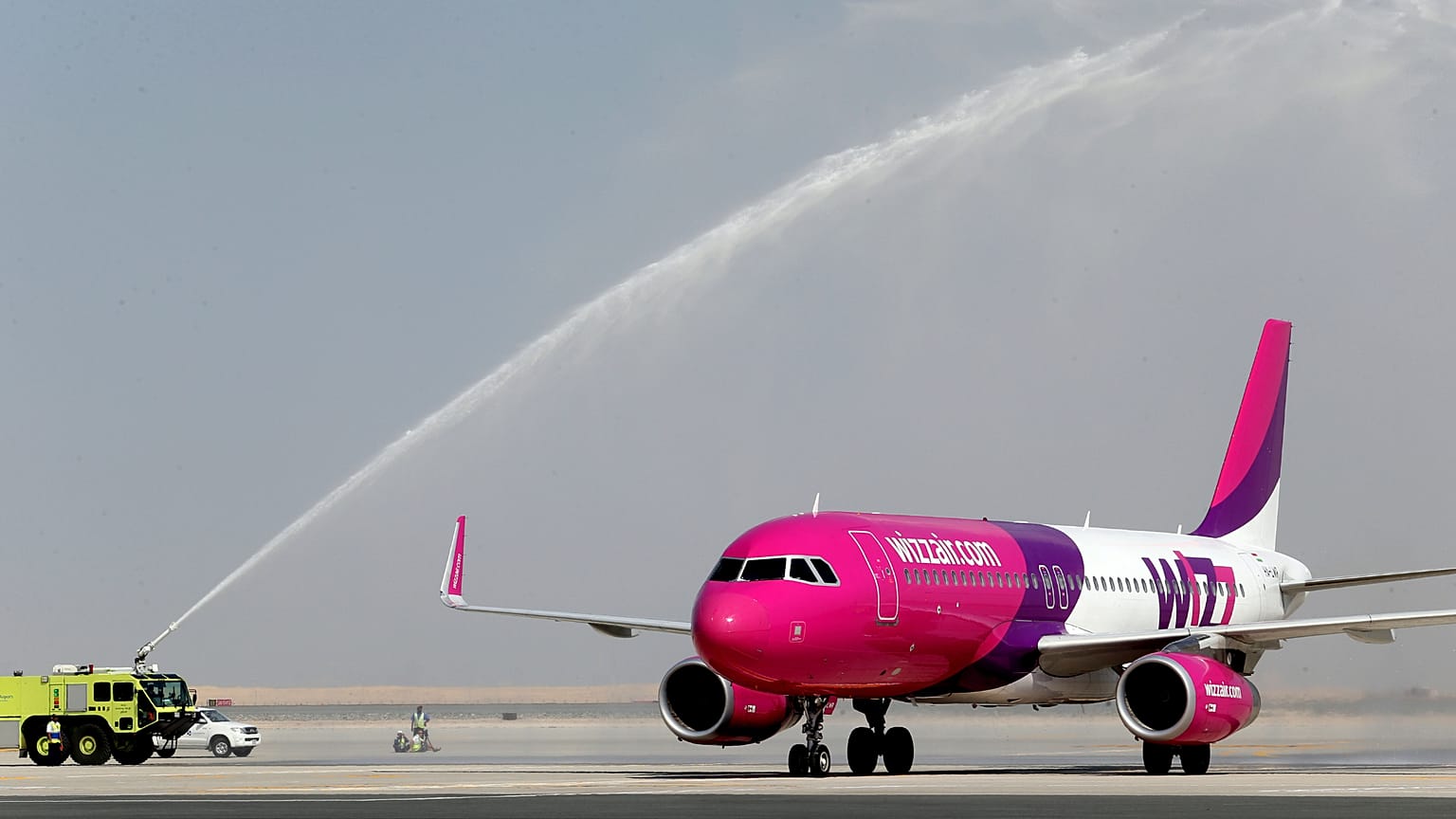 Wizz Air lands at the newly opened Al Maktoum International Airport in Dubai, United Arab Emirates. 27 October 2023.