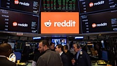 Cartel de Reddit Inc. en el parqué de la Bolsa de Nueva York, antes de la OPV de Reddit, el jueves 21 de marzo. 21, 2024