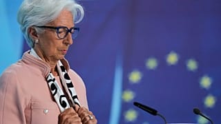 La presidenta del Banco Central Europeo, Christine Lagarde, tras una reunión del consejo de gobierno del BCE en Fráncfort, Alemania, el jueves 17 de abril de 2025.
