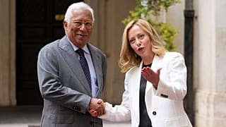 La premier Giorgia Meloni con il presidente del Consiglio europeo, Antonio Costa, durante il loro incontro a Palazzo Chigi (22 luglio 2024)