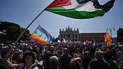 Manifestación por el fin de la guerra en Gaza organizada en Roma