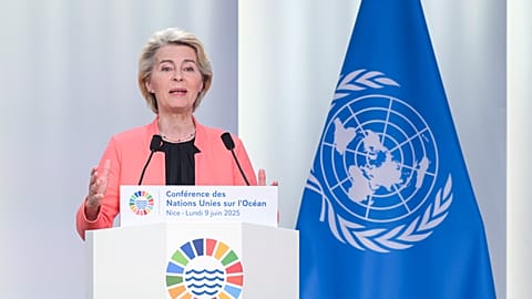 Komisyon Başkanı Ursula von der Leyen Pazartesi günü Nice'de düzenlenen BM okyanus konferansında AB okyanus anlaşmasını sundu.