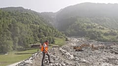 Schlammlawine im Val de Bagnes im Kanton Wallis, Schweiz, 9. Juni 2025.