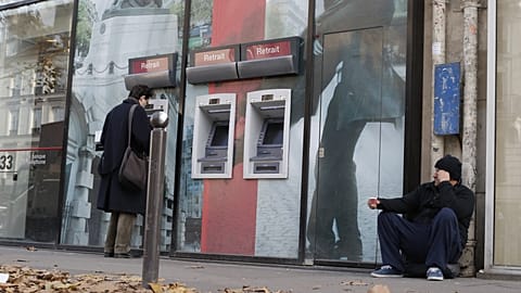 ATM in Paris, France. 20 Nov. 2012.