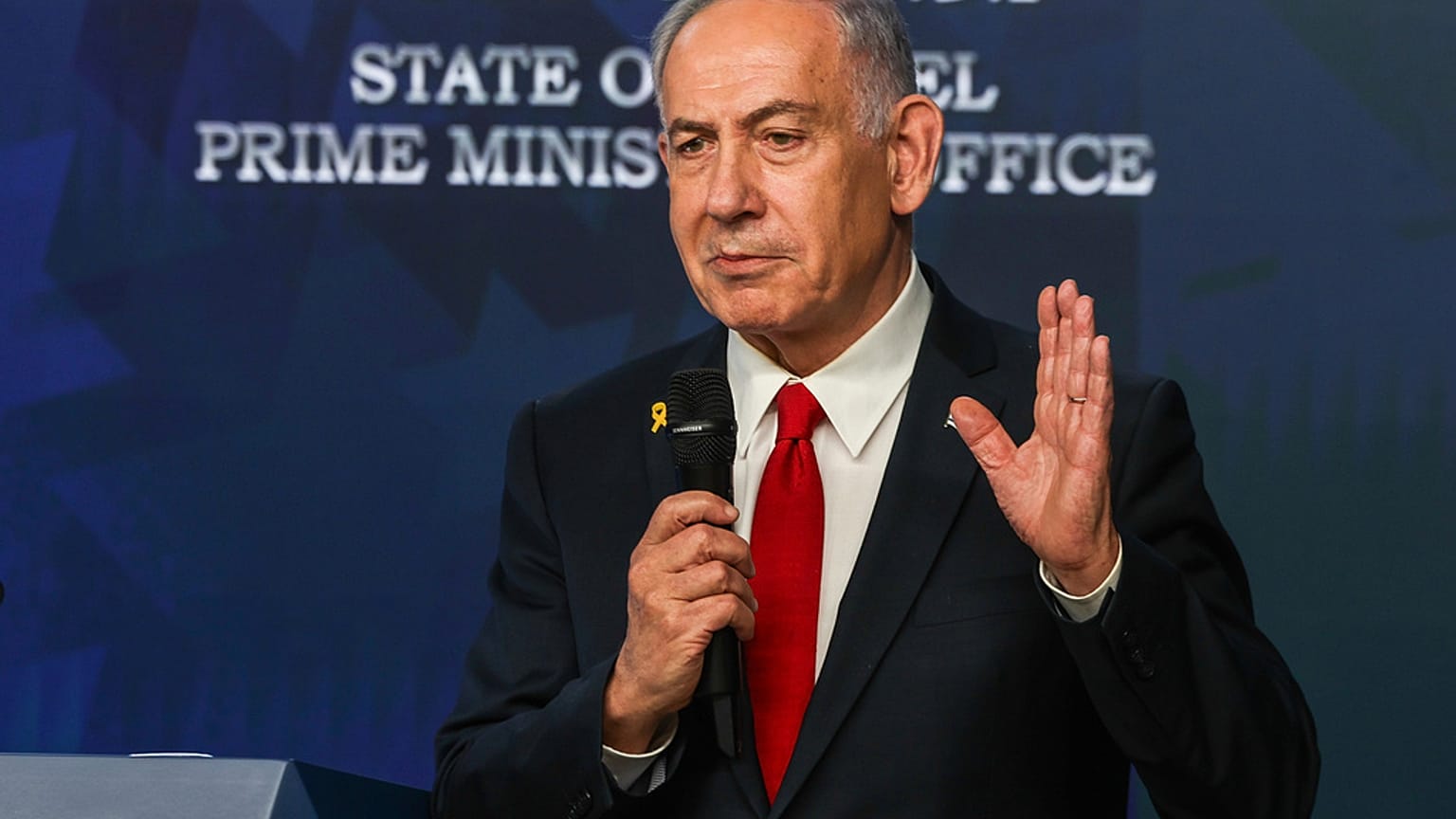 رئيس الوزراء الإسرائيلي بنيامين نتنياهو يتحدث خلال مؤتمر صحفي في القدس، يوم الأربعاء 21 مايو 2025.