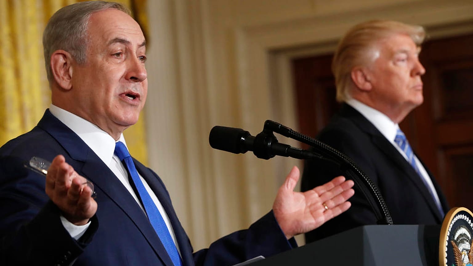 Netanjahu és Trump a Fehér Házban