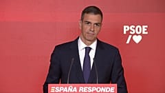 Captura de imagen de la señal oficial del PSOE durante la comparecencia de Pedro Sánchez ante los medios este jueves 12 de junio de 2025.