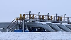 A estação de bombagem de gás em Sudzhe, na Rússia, vista a 11 de janeiro de 2009.