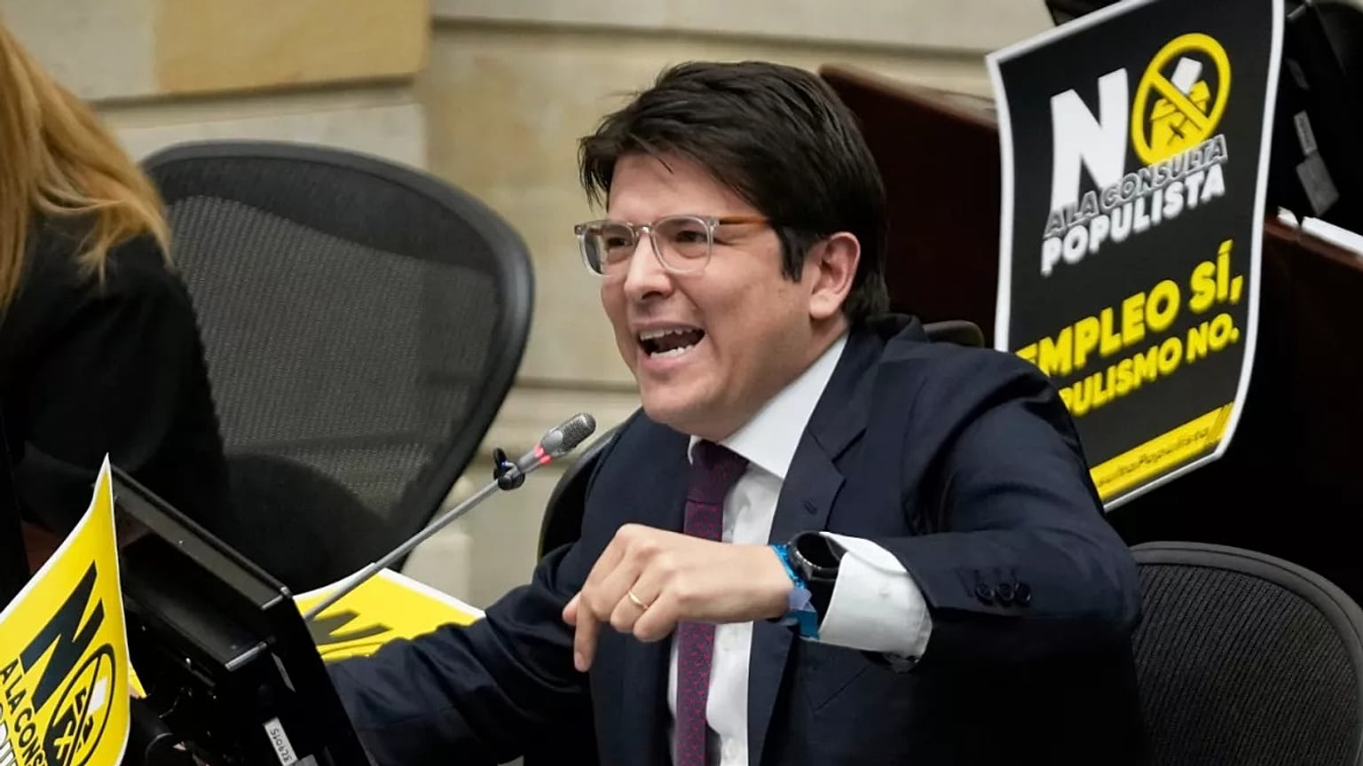 Miguel Uribe, en una sesión parlamentaria
