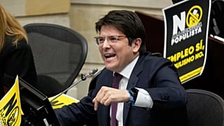 Miguel Uribe, en una sesión parlamentaria