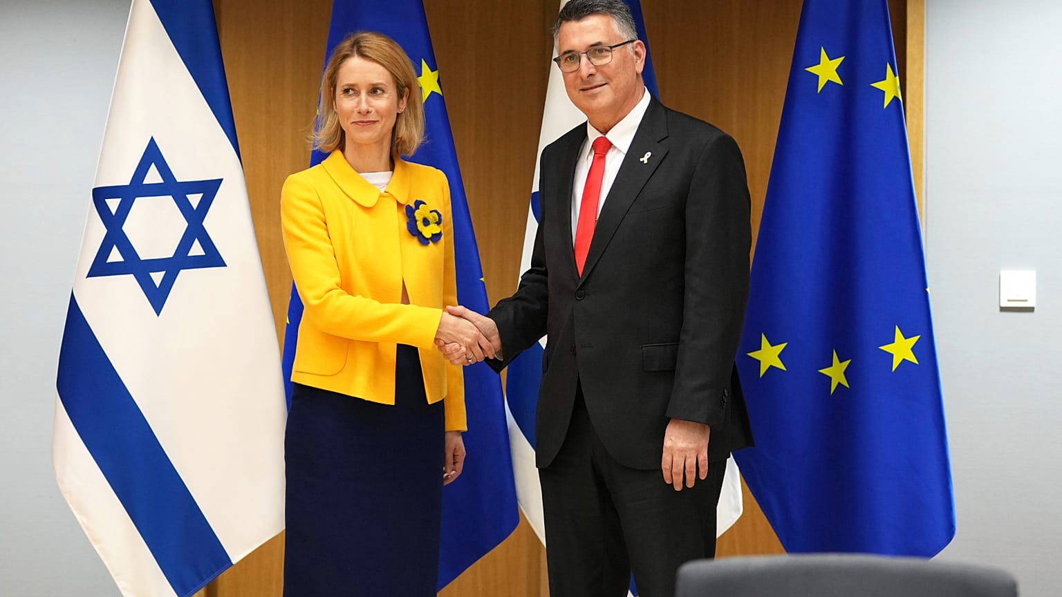 Kaja Kallas ve İsrail Dışişleri Bakanı Gideon Sa'ar